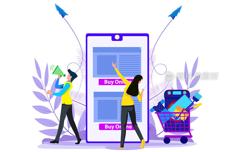 Online shopping banner, mobile app templates,